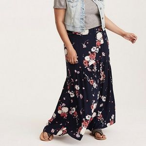 Blue Flower Maxi Skirt